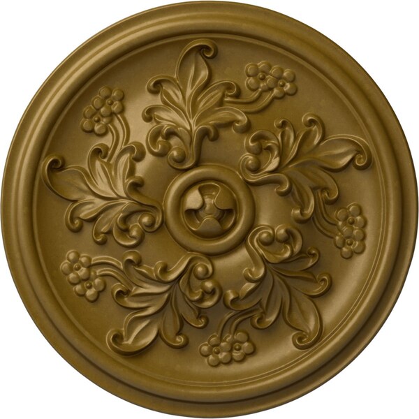 Ekena Millwork Katheryn Ceiling Medallion (Fits Canopies up to 2 1/8"), Hand-Painted Gold, 14 1/2"OD x 2 3/4"P CM14KTGLS - main